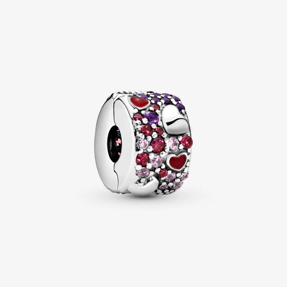 Asymmetrical Hearts Pavé Clip Charm