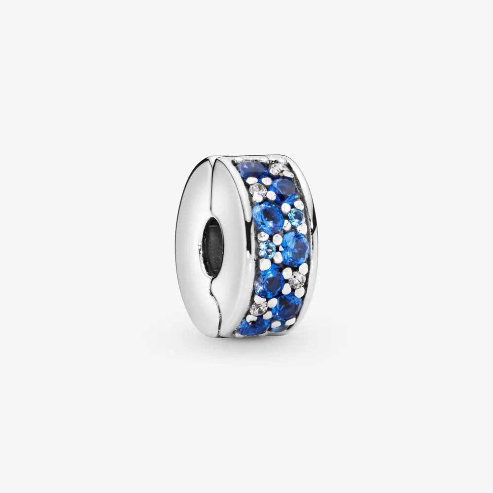Blue Pav&eacute; Clip Charm