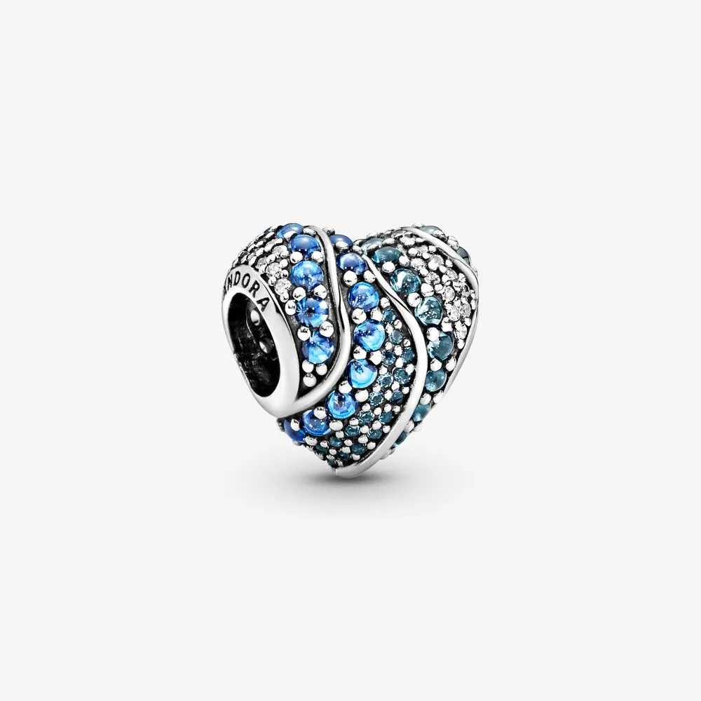 Blue Water Heart Charm