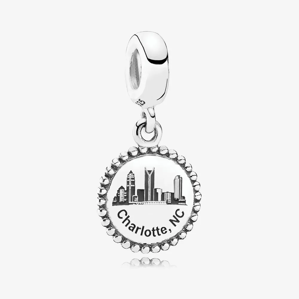 Charlotte Dangle Charm, Black Enamel