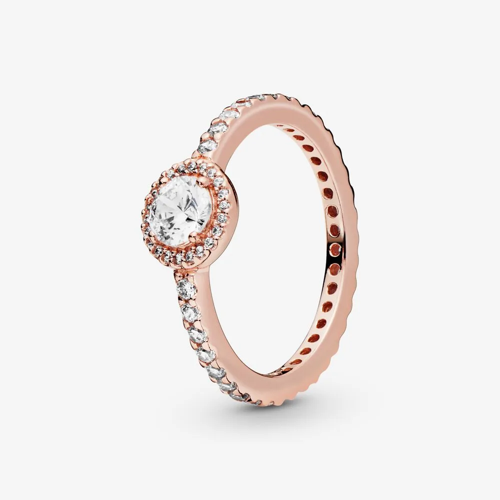 Classic Sparkle Halo Ring