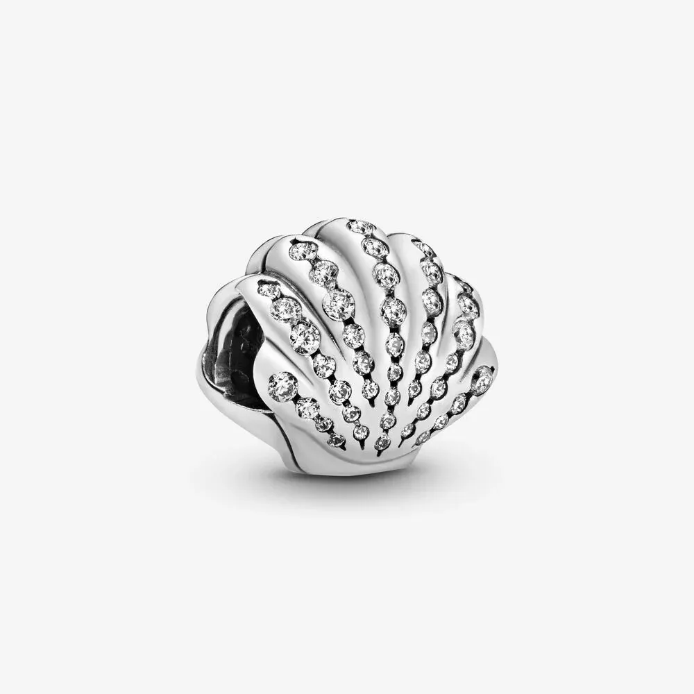 Disney, Ariel's Shell Charm, Clear CZ