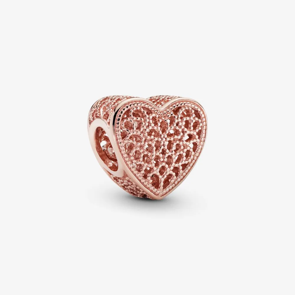 Filigree & Beaded Heart Charm