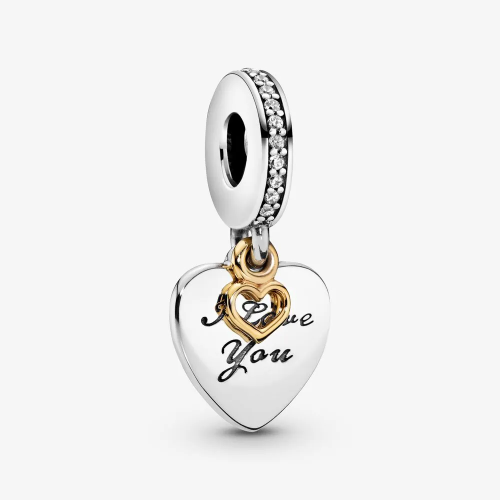 I Love You Forever Heart Dangle Charm