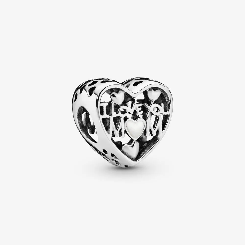 I Love You Mom Heart Charm