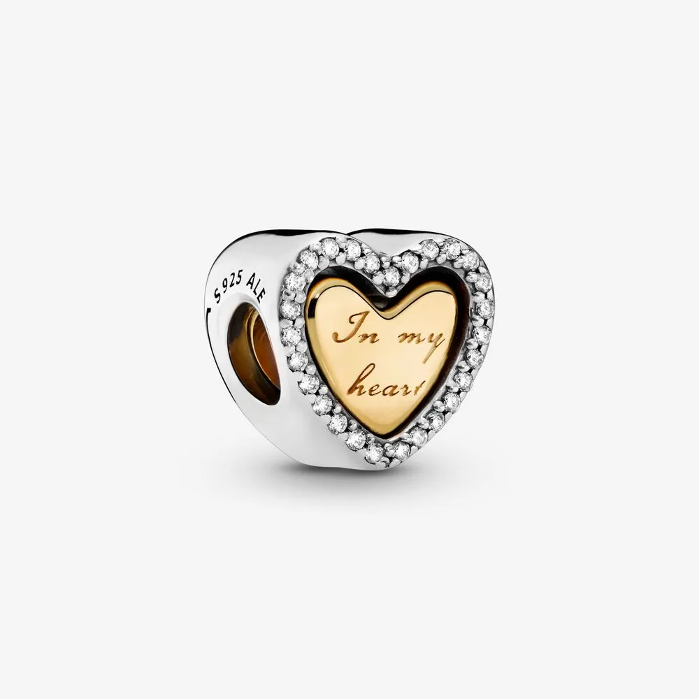 In My Heart Split Heart Charm