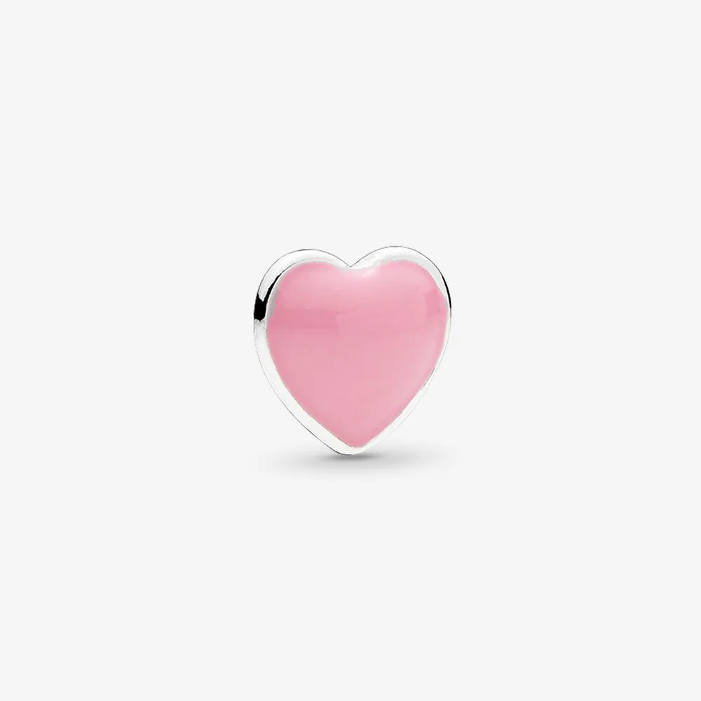 Pink Heart Petite Locket Charm, Pink Enamel