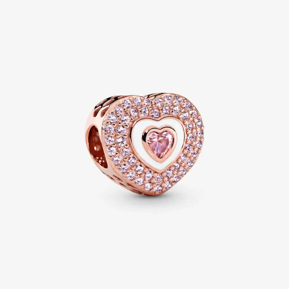 Pink Pavé Heart Charm