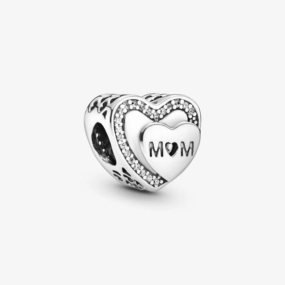 Sparkling Mom Heart Charm