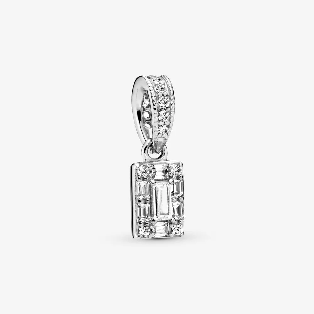 Sparkling Square Halo Pendant