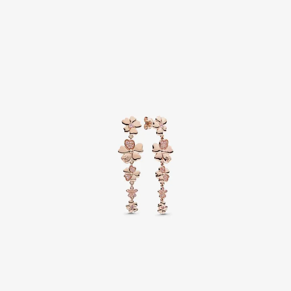 Wildflower Meadow Drop Earrings, PANDORA Rose&trade; & Blush Pink Crystals