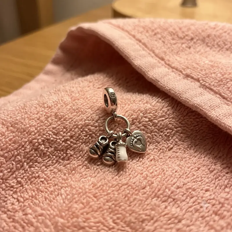 Baby Bottle & Shoes Dangle Charm photo review