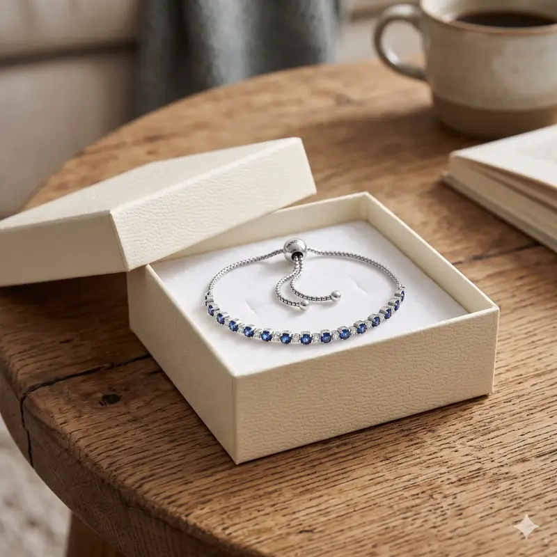 Blue and Clear Sparkle Slider Bracelet photo review