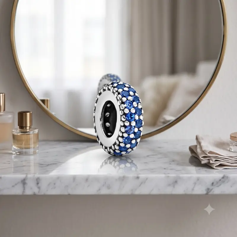 Blue Sparkle Spacer Charm photo review