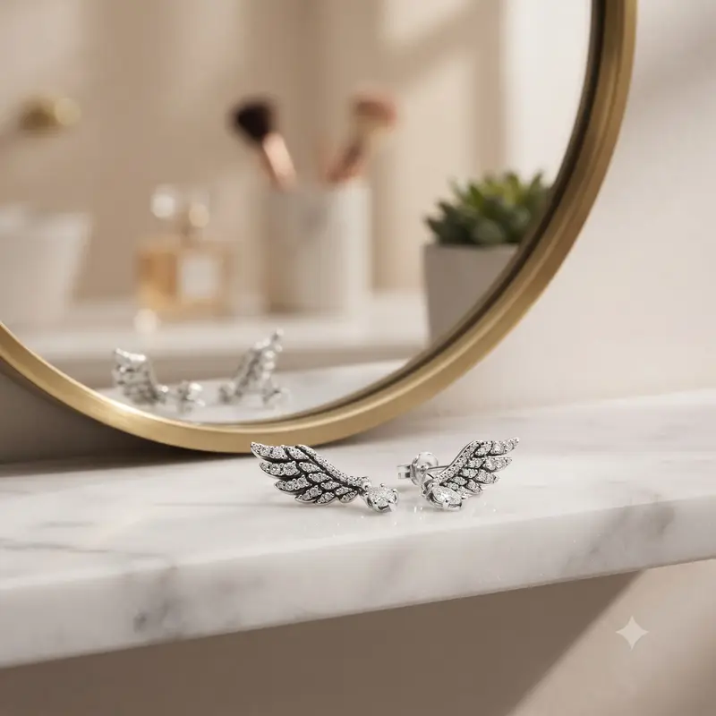 Dangling Angel Wing Stud Earrings photo review