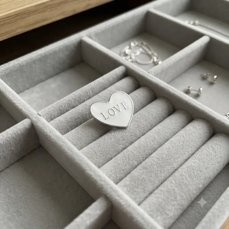 Love Heart Locket Plate, Medium, Silver Enamel photo review