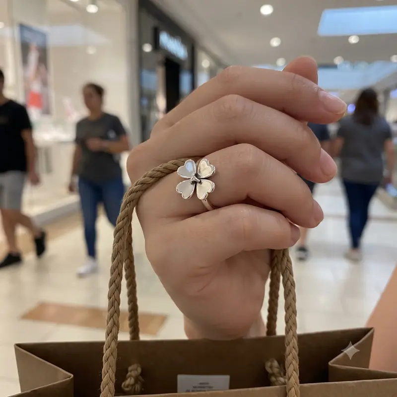 Lucky Four-Leaf Clover Open Ring photo review