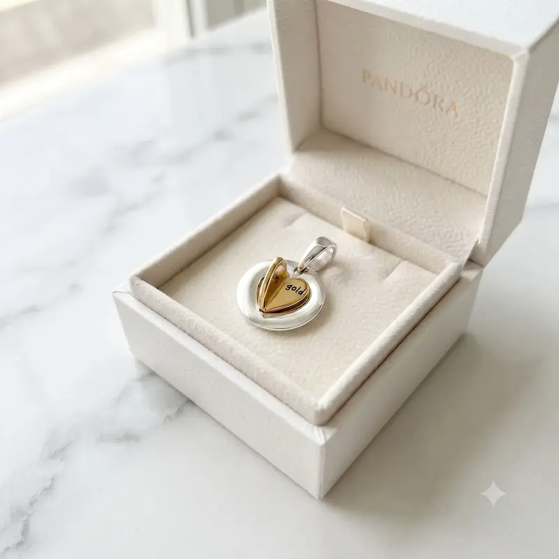 Mom's Golden Heart Dangle Charm photo review