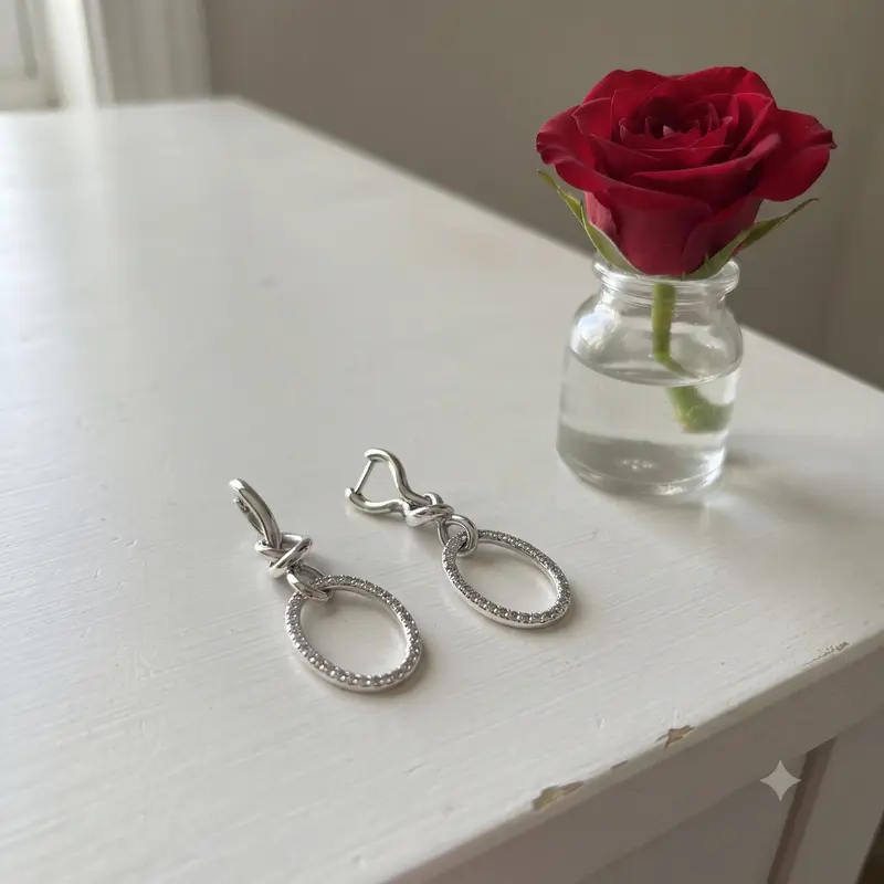 Oval Knotted Heart Drop Earrings photo review