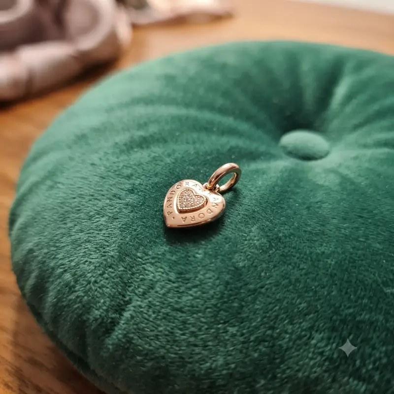 PANDORA Signature Heart Pendant, PANDORA Rose&trade; & Clear CZ photo review