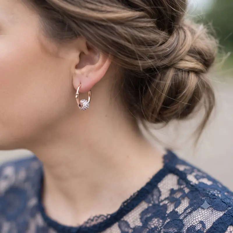 Pav&eacute; Bead Hoop Earrings photo review