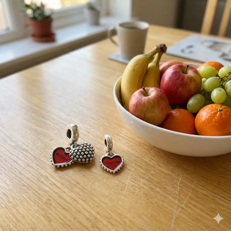 Piece Of My Heart, Daughter, Two-Part Dangle Charm, Red Enamel photo review