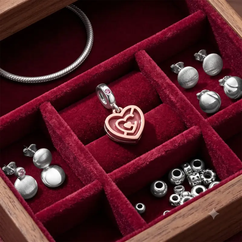 Pink Heart Labyrinth Dangle Charm photo review