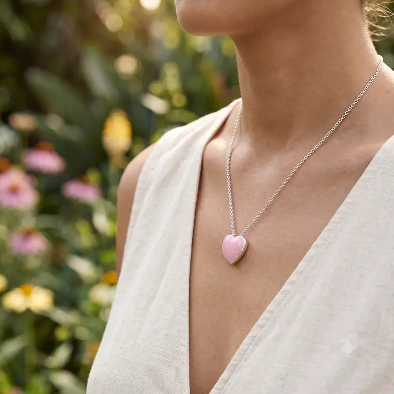 Pink Heart Petite Locket Charm, Pink Enamel photo review