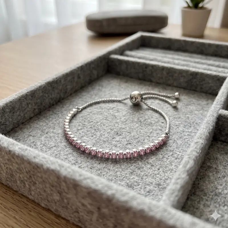 Pink Sparkling Slider Tennis Bracelet photo review