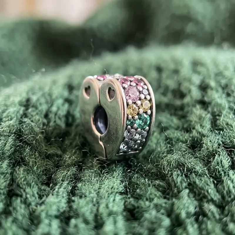 Rainbow Pav&eacute; Heart Clip Charm photo review