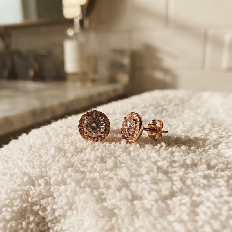 Round Sparkle Halo Stud Earrings photo review