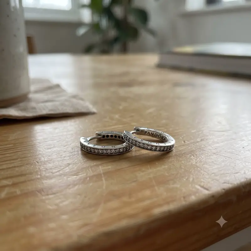 Sparkle & Pandora Logo Hoop Earrings photo review