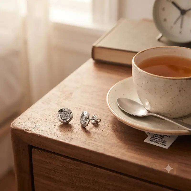 Sparkling Pandora Logo Stud Earrings photo review