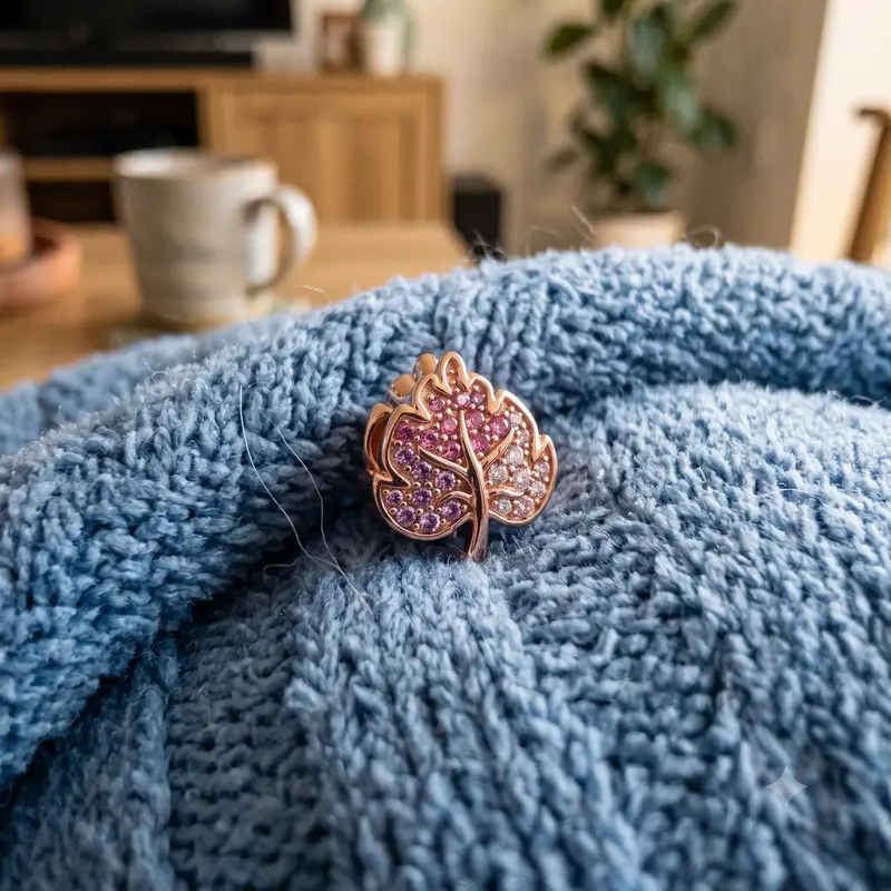 Sparkling Pav&eacute; Leaf Charm photo review