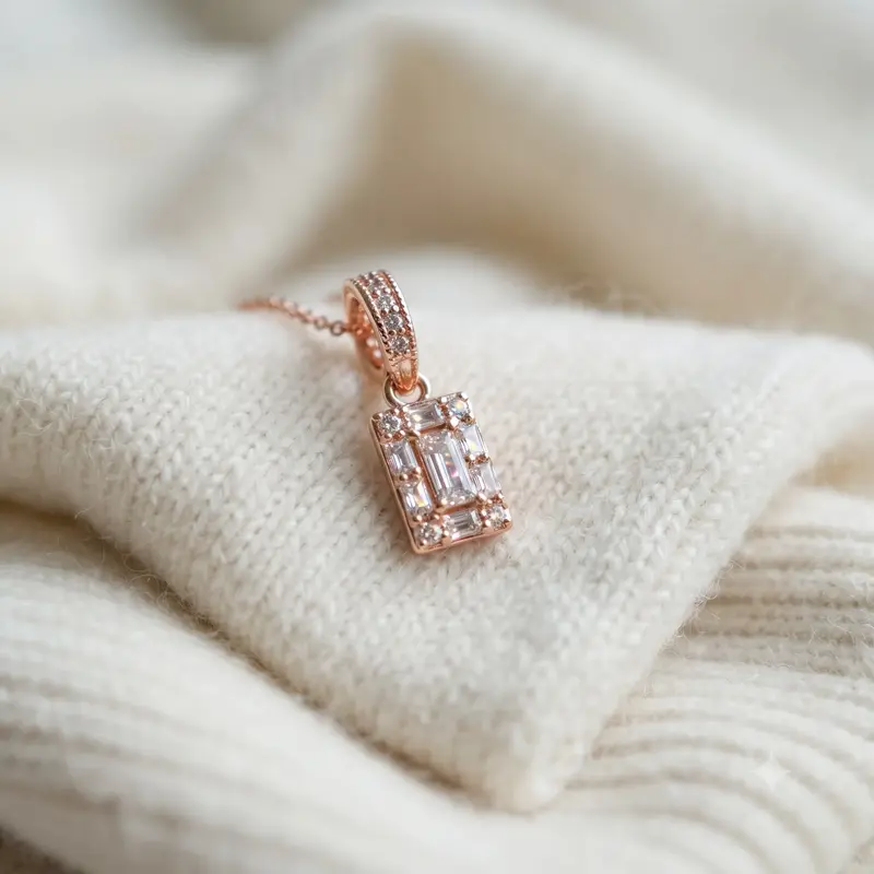 Sparkling Square Halo Pendant photo review
