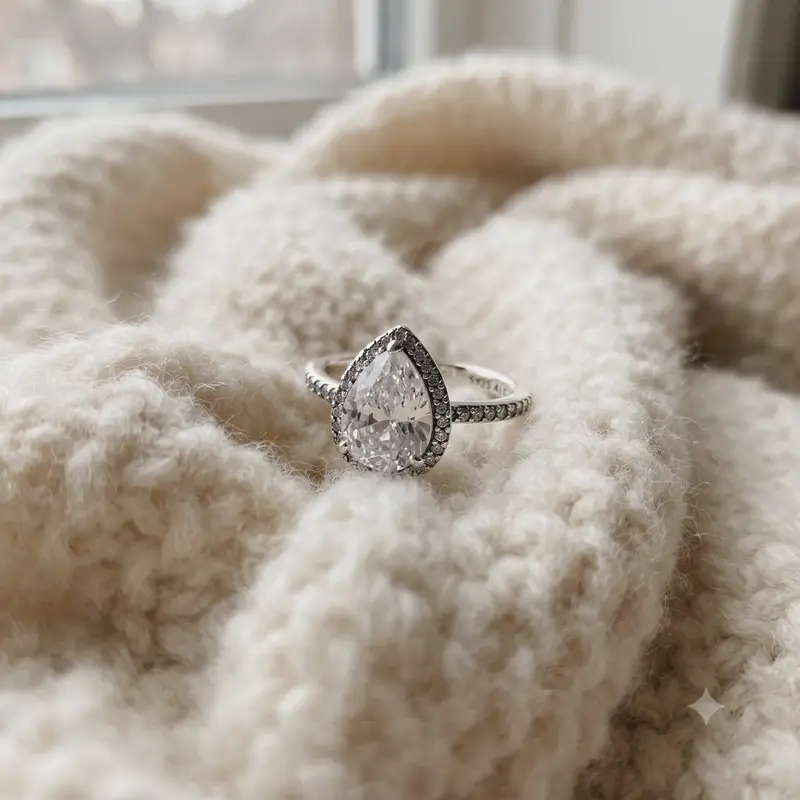 Sparkling Teardrop Halo Ring photo review