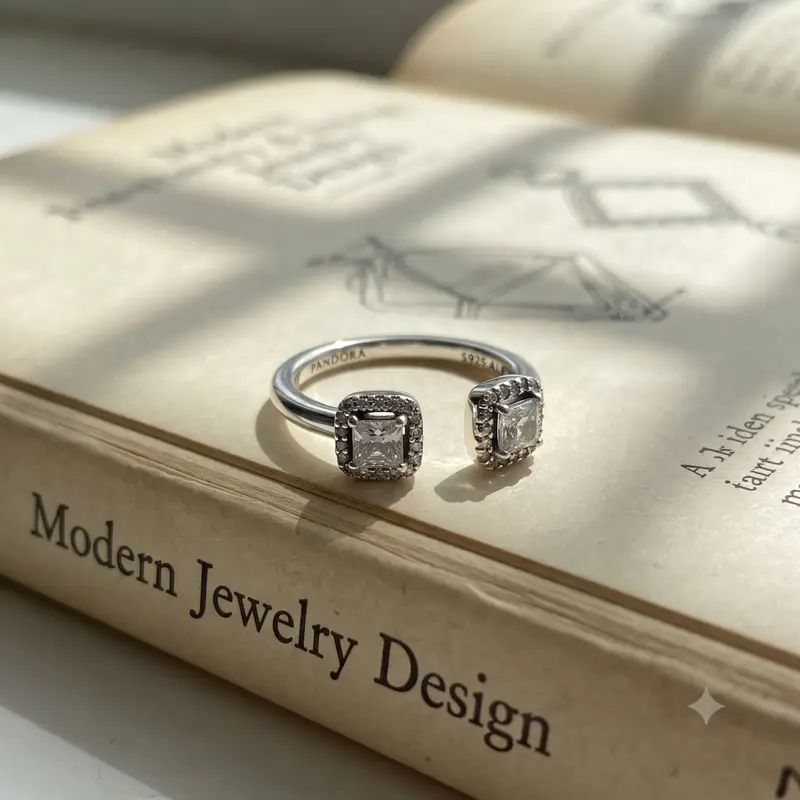 Square Sparkle Open Ring photo review