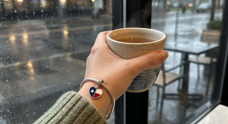 Texas Flag Heart Dangle Charm, Mixed Enamel photo review