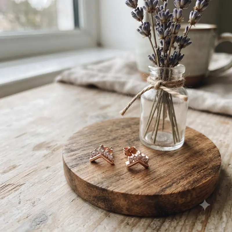 Tiara Wishbone Stud Earrings photo review