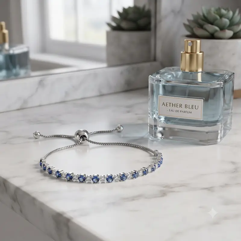 Blue and Clear Sparkle Slider Bracelet photo review
