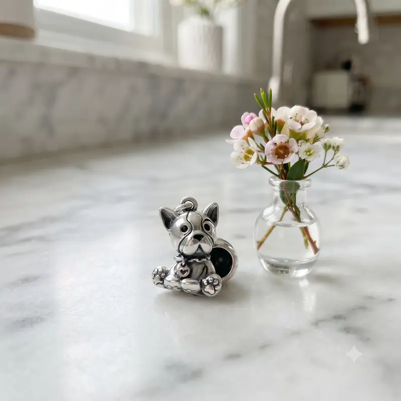Bulldog Puppy Dog Dangle Charm photo review