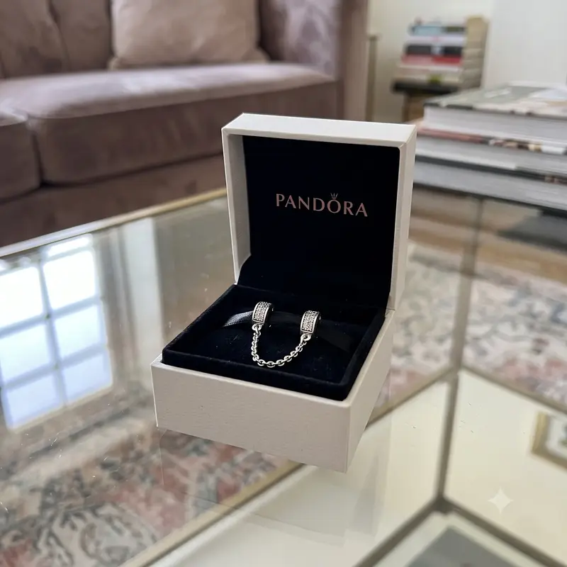 Clear Pavé Hearts Safety Chain Charm photo review