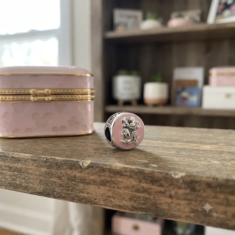 Disney, Vintage Minnie Charm, Bubblegum Pink Enamel & Pink CZ photo review