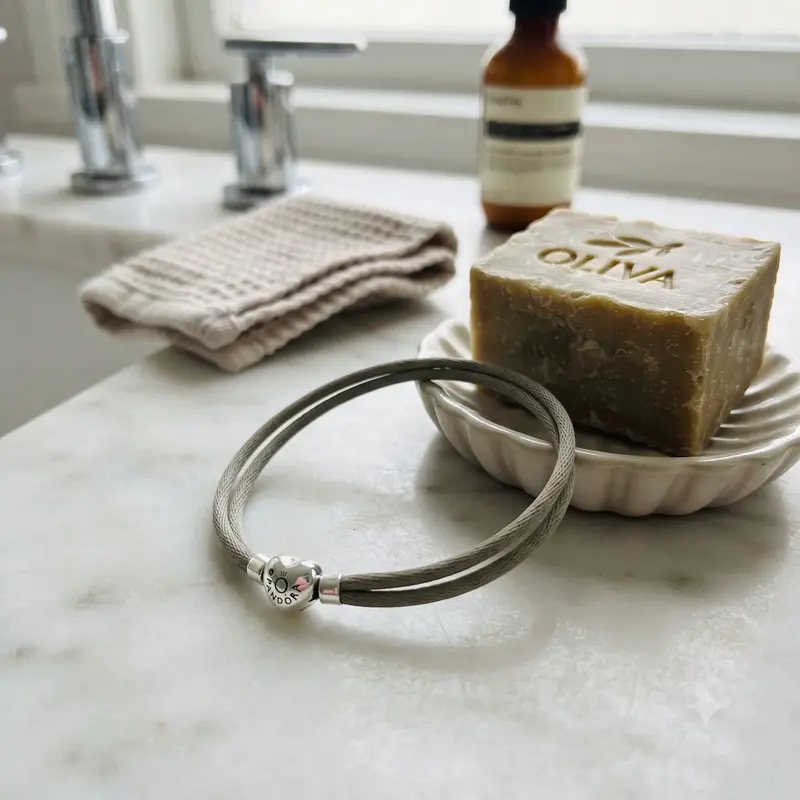 Fabric Cord Bracelet, Grey Green photo review
