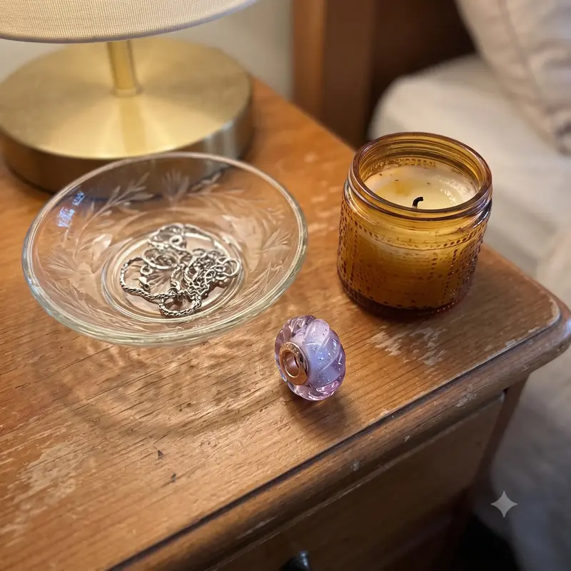 Glittering Grooves Murano Glass Charm photo review