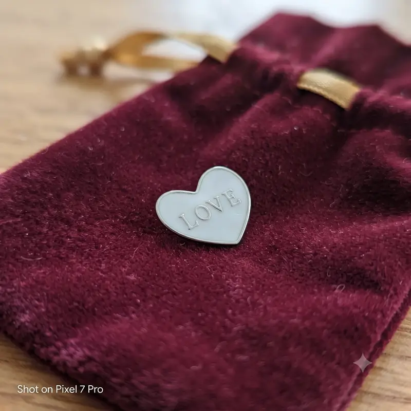 Love Heart Locket Plate, Medium, Silver Enamel photo review