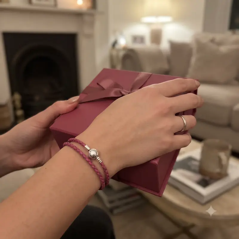 Mixed Pink Woven Double-Leather Charm Bracelet photo review