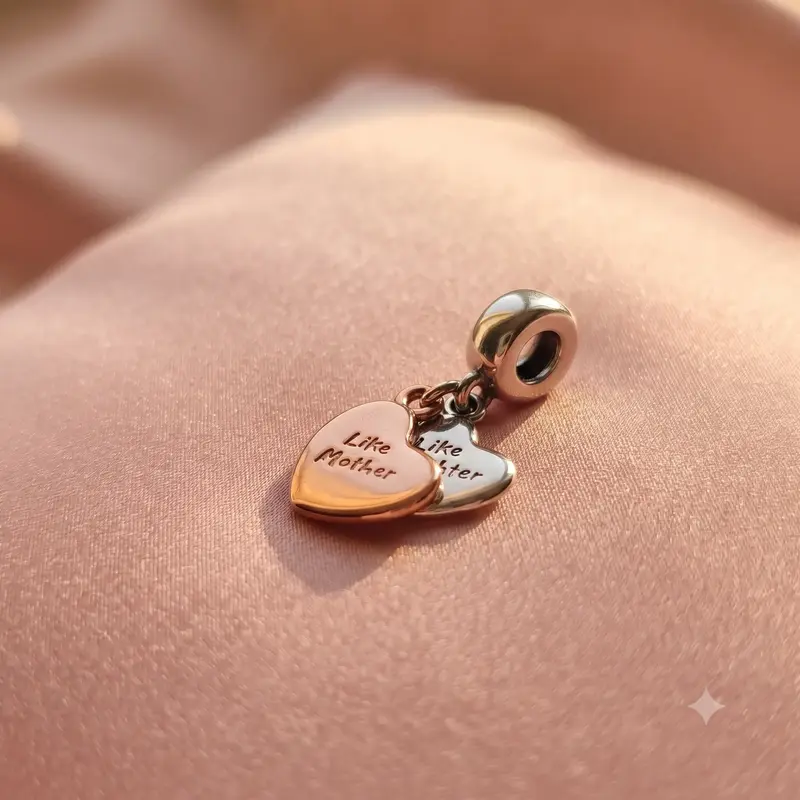 Mother & Daughter Heart Split Dangle Charm photo review