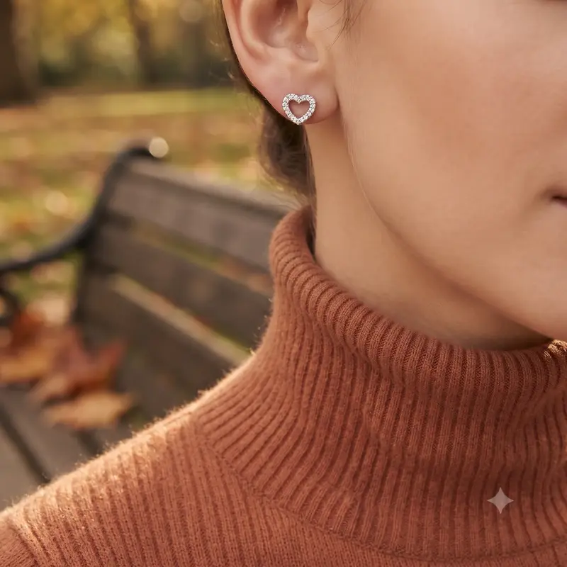 Open Heart Stud Earrings photo review