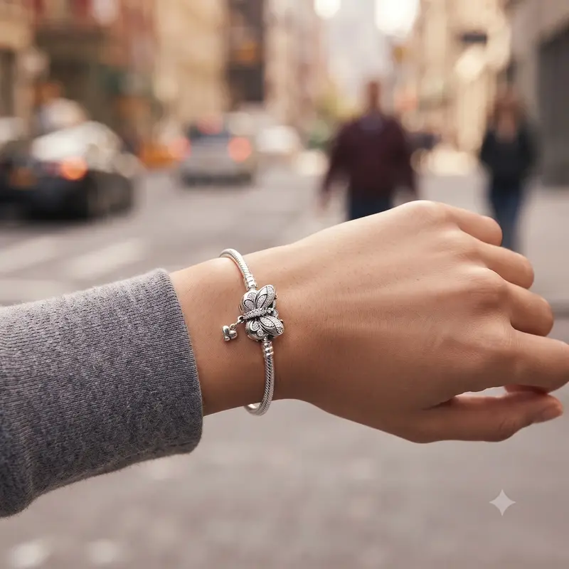 Pandora Moments Butterfly Clasp Snake Chain Bracelet photo review